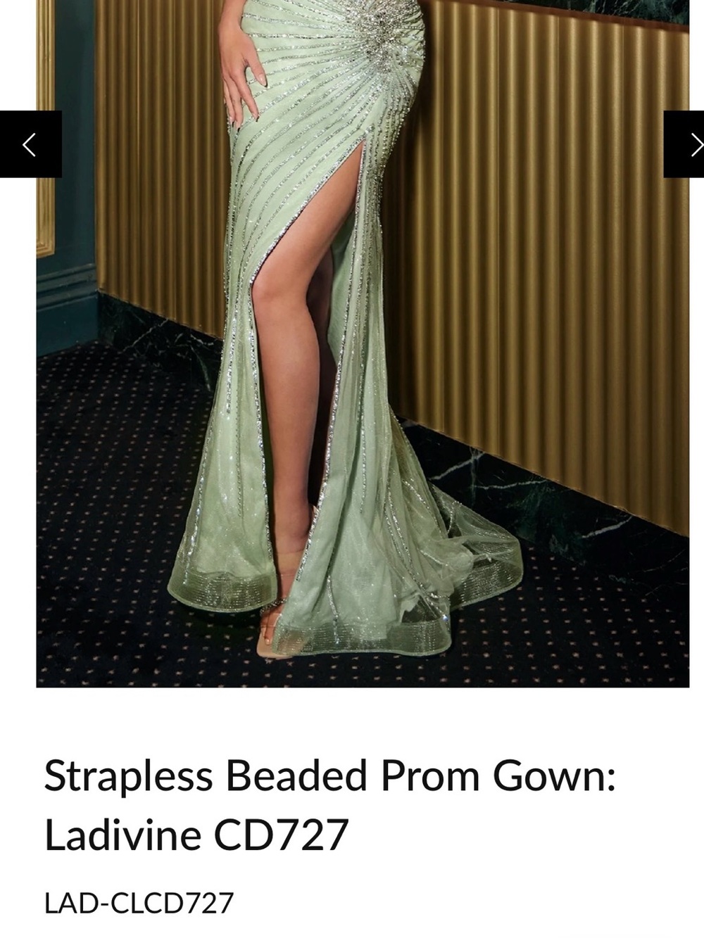 Ladivine Strapless Dress Sage Green